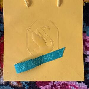 Swarovski Yellow Gift Bag with Green Ribbon set